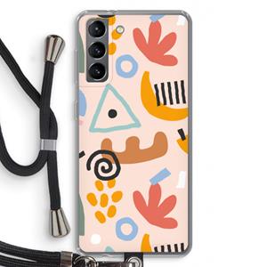 CaseCompany Abstract: Samsung Galaxy S21 Transparant Hoesje met koord