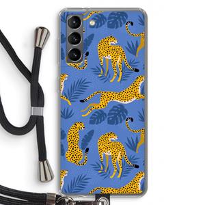 CaseCompany Luipaard: Samsung Galaxy S21 Transparant Hoesje met koord