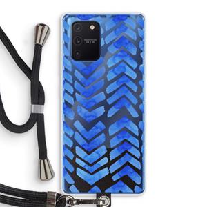 CaseCompany Blauwe pijlen: Samsung Galaxy Note 10 Lite Transparant Hoesje met koord