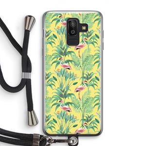 CaseCompany Flamingo party: Samsung Galaxy J8 (2018) Transparant Hoesje met koord