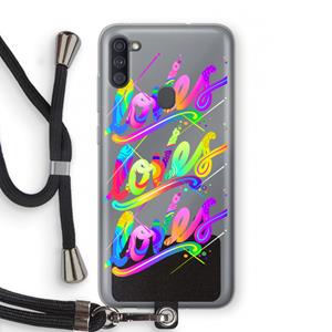 CaseCompany Loves: Samsung Galaxy A11 Transparant Hoesje met koord