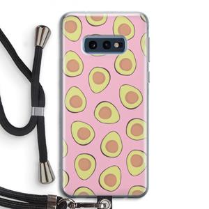 CaseCompany Dancing avocados: Samsung Galaxy S10e Transparant Hoesje met koord