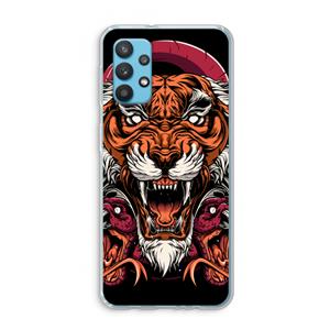 CaseCompany Tiger and Rattlesnakes: Samsung Galaxy A32 4G Transparant Hoesje