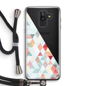 CaseCompany Gekleurde driehoekjes pastel: Samsung Galaxy J8 (2018) Transparant Hoesje met koord