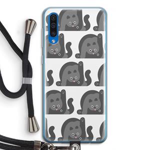 CaseCompany Cats: Samsung Galaxy A50 Transparant Hoesje met koord