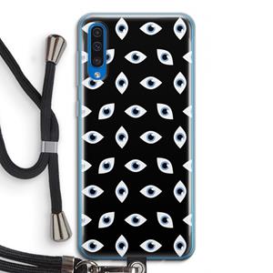 CaseCompany Eyes pattern: Samsung Galaxy A50 Transparant Hoesje met koord