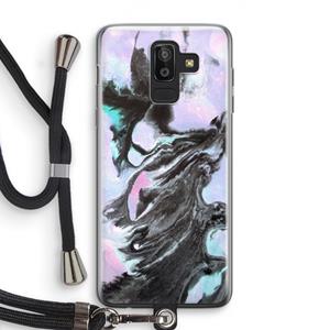 CaseCompany Pastel zwart: Samsung Galaxy J8 (2018) Transparant Hoesje met koord