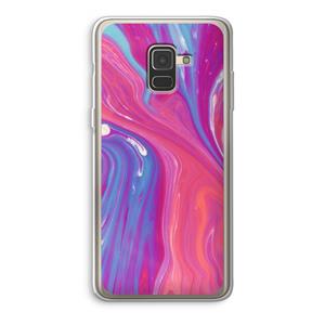 CaseCompany Paarse stroom: Samsung Galaxy A8 (2018) Transparant Hoesje