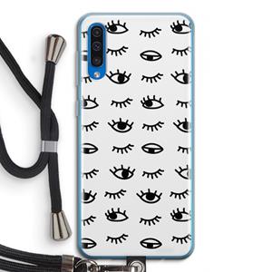 CaseCompany Eye pattern #2: Samsung Galaxy A50 Transparant Hoesje met koord