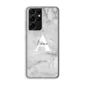 CaseCompany Ivory Marble: Samsung Galaxy S21 Ultra Transparant Hoesje