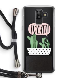 CaseCompany I love cacti: Samsung Galaxy J8 (2018) Transparant Hoesje met koord