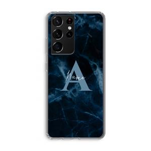 CaseCompany Midnight Marble: Samsung Galaxy S21 Ultra Transparant Hoesje
