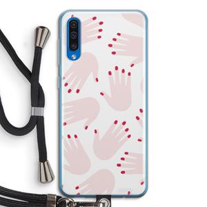 CaseCompany Hands pink: Samsung Galaxy A50 Transparant Hoesje met koord