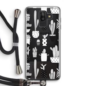CaseCompany Cactusmotief: Samsung Galaxy J8 (2018) Transparant Hoesje met koord