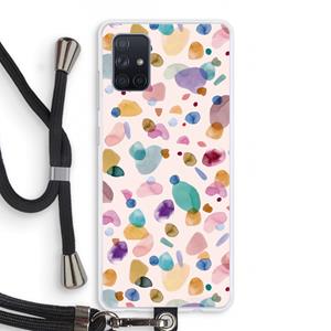 CaseCompany Terrazzo Memphis Pink: Samsung Galaxy A71 Transparant Hoesje met koord