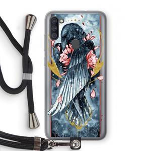 CaseCompany Golden Raven: Samsung Galaxy A11 Transparant Hoesje met koord