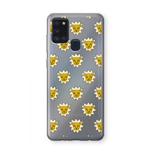 CaseCompany Leeuwenkoppen: Samsung Galaxy A21s Transparant Hoesje