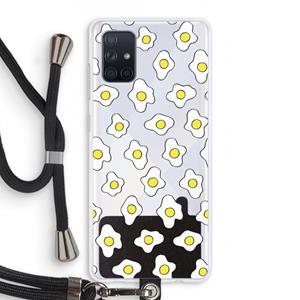 CaseCompany Spiegeleitjes: Samsung Galaxy A71 Transparant Hoesje met koord