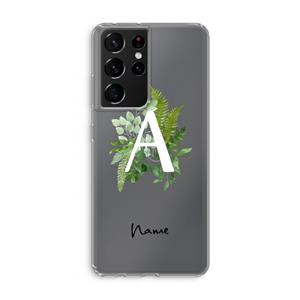 CaseCompany Green Brush: Samsung Galaxy S21 Ultra Transparant Hoesje