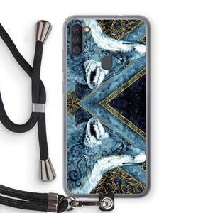 CaseCompany Golden Fox: Samsung Galaxy A11 Transparant Hoesje met koord