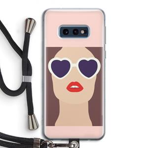 CaseCompany Red lips: Samsung Galaxy S10e Transparant Hoesje met koord