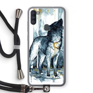 CaseCompany Bleeding Soul: Samsung Galaxy A11 Transparant Hoesje met koord