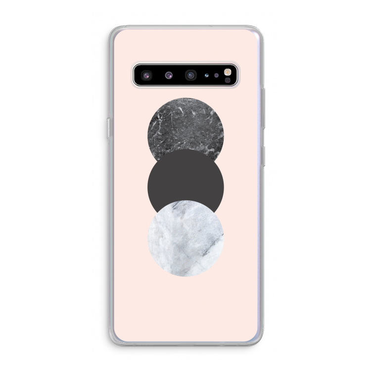 CaseCompany Marmeren cirkels: Samsung Galaxy S10 5G Transparant Hoesje