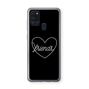 CaseCompany Friends heart black: Samsung Galaxy A21s Transparant Hoesje