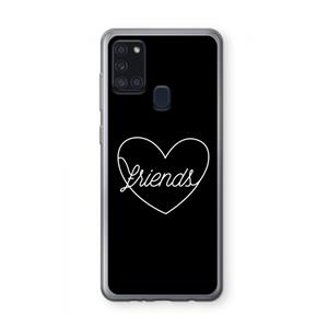 CaseCompany Friends heart black: Samsung Galaxy A21s Transparant Hoesje