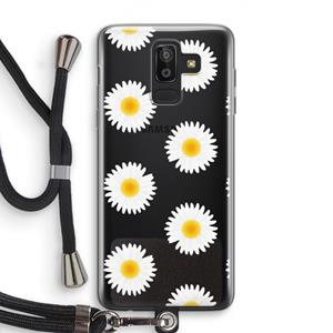 CaseCompany Margrietjes: Samsung Galaxy J8 (2018) Transparant Hoesje met koord