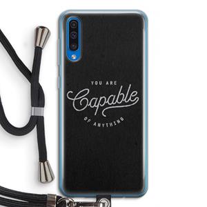 CaseCompany Capable: Samsung Galaxy A50 Transparant Hoesje met koord