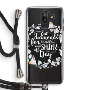 CaseCompany Diamonds: Samsung Galaxy J8 (2018) Transparant Hoesje met koord