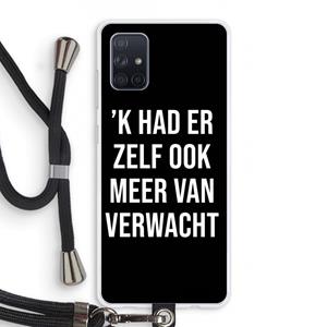 CaseCompany Meer verwacht - Zwart: Samsung Galaxy A71 Transparant Hoesje met koord