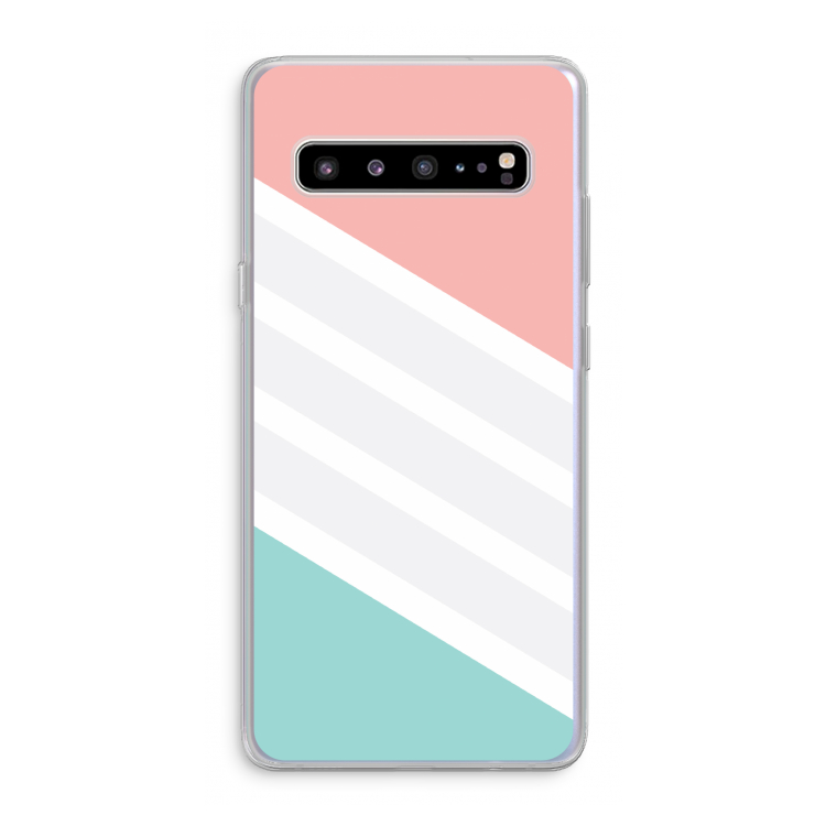CaseCompany Strepen pastel: Samsung Galaxy S10 5G Transparant Hoesje