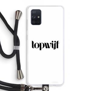 CaseCompany Topwijf Wit: Samsung Galaxy A71 Transparant Hoesje met koord