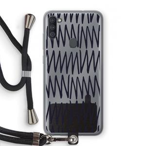 CaseCompany Marrakech Zigzag: Samsung Galaxy A11 Transparant Hoesje met koord