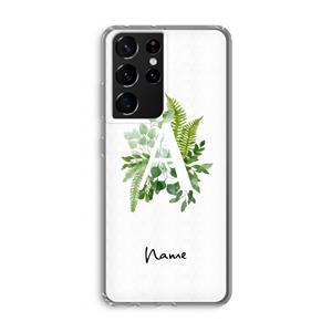 CaseCompany Green Brush: Samsung Galaxy S21 Ultra Transparant Hoesje