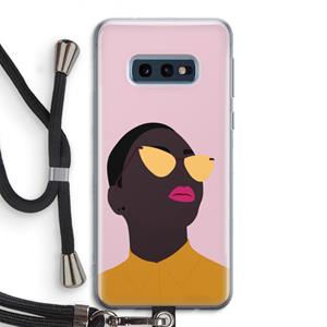 CaseCompany Yellow glasses: Samsung Galaxy S10e Transparant Hoesje met koord