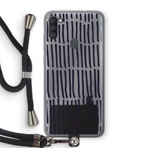 CaseCompany Moroccan stripes: Samsung Galaxy A11 Transparant Hoesje met koord