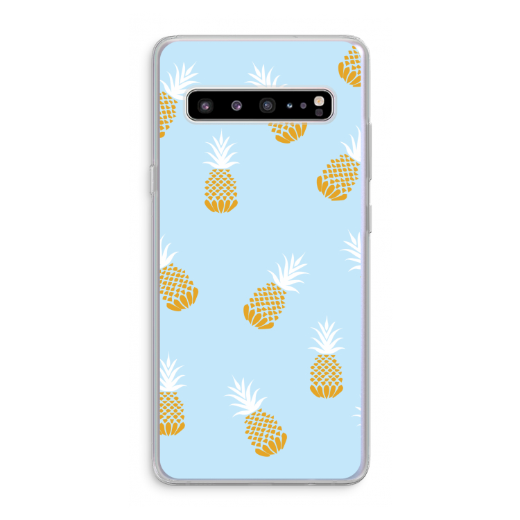CaseCompany Ananasjes: Samsung Galaxy S10 5G Transparant Hoesje