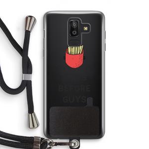 CaseCompany Fries before guys: Samsung Galaxy J8 (2018) Transparant Hoesje met koord