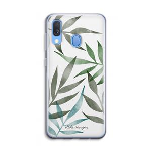 CaseCompany Tropical watercolor leaves: Samsung Galaxy A40 Transparant Hoesje