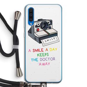 CaseCompany Smile: Samsung Galaxy A50 Transparant Hoesje met koord