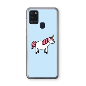 CaseCompany Eenhoorn: Samsung Galaxy A21s Transparant Hoesje