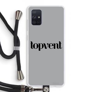 CaseCompany Topvent Grijs Zwart: Samsung Galaxy A71 Transparant Hoesje met koord