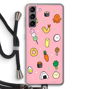 CaseCompany Happy bento friends: Samsung Galaxy S21 Transparant Hoesje met koord