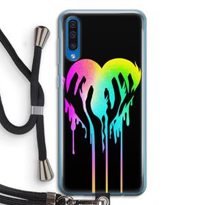 CaseCompany Hold My Heart: Samsung Galaxy A50 Transparant Hoesje met koord