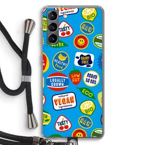 CaseCompany Fruitsticker: Samsung Galaxy S21 Transparant Hoesje met koord