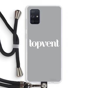 CaseCompany Topvent Grijs Wit: Samsung Galaxy A71 Transparant Hoesje met koord