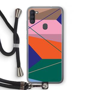 CaseCompany Gestalte 1: Samsung Galaxy A11 Transparant Hoesje met koord